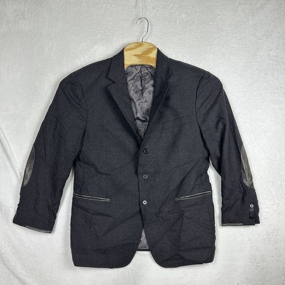 John Varvatos Black and Gray Sport Coats with Structured Shoulders - Picture 1 of 16